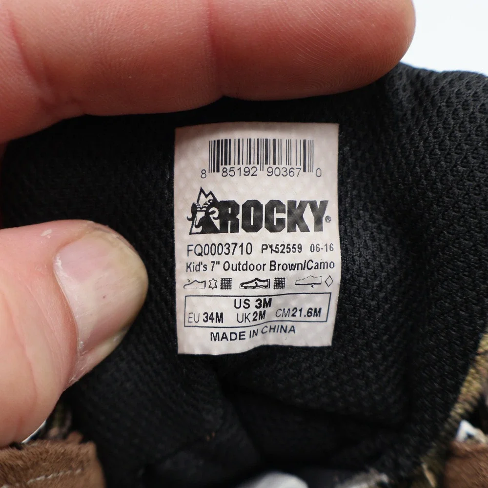 Rocky Outdoor Boots Kids 3M Brown Camo 800g Thinsulate Waterproof FQ0003710